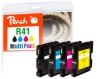 Peach Spar Pack Tintenpatronen kompatibel zu  Ricoh GC41, 405761, 405762, 405763, 405764