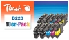 Peach 10er-Pack Tintenpatronen, XL-Füllung, kompatibel zu  Brother LC-223VALBP
